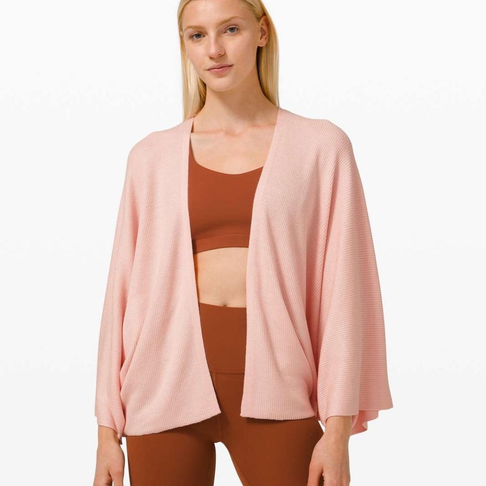 Lululemon Cashlu Knit Textured Wrap Pink Mist